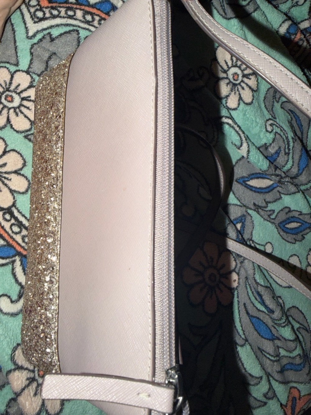 Kate Spade New York Greta Glitter court crossbody bag/grey! NWOT - Picture 11 of 14
